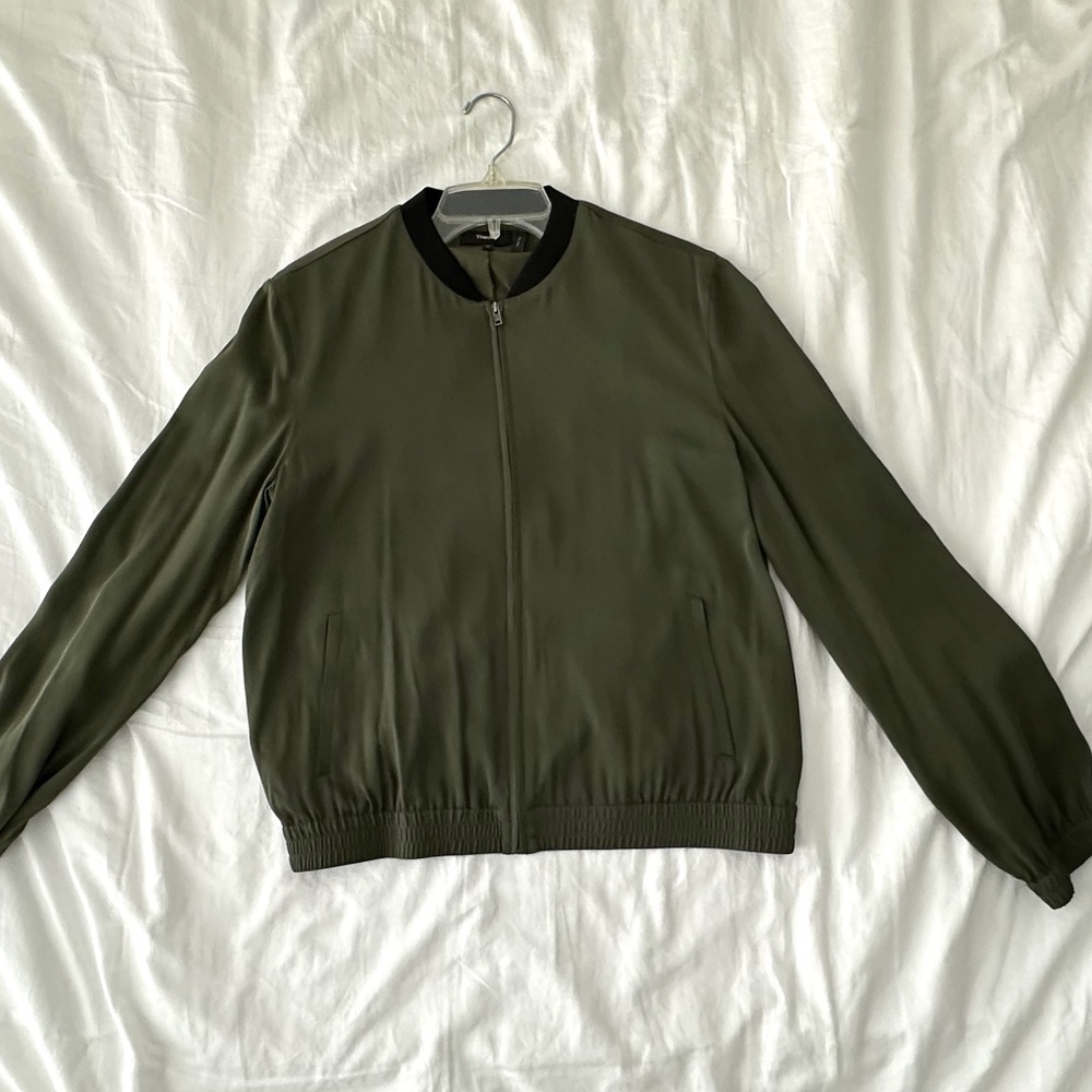 Theory Silk Bomber Jacket